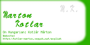 marton kotlar business card